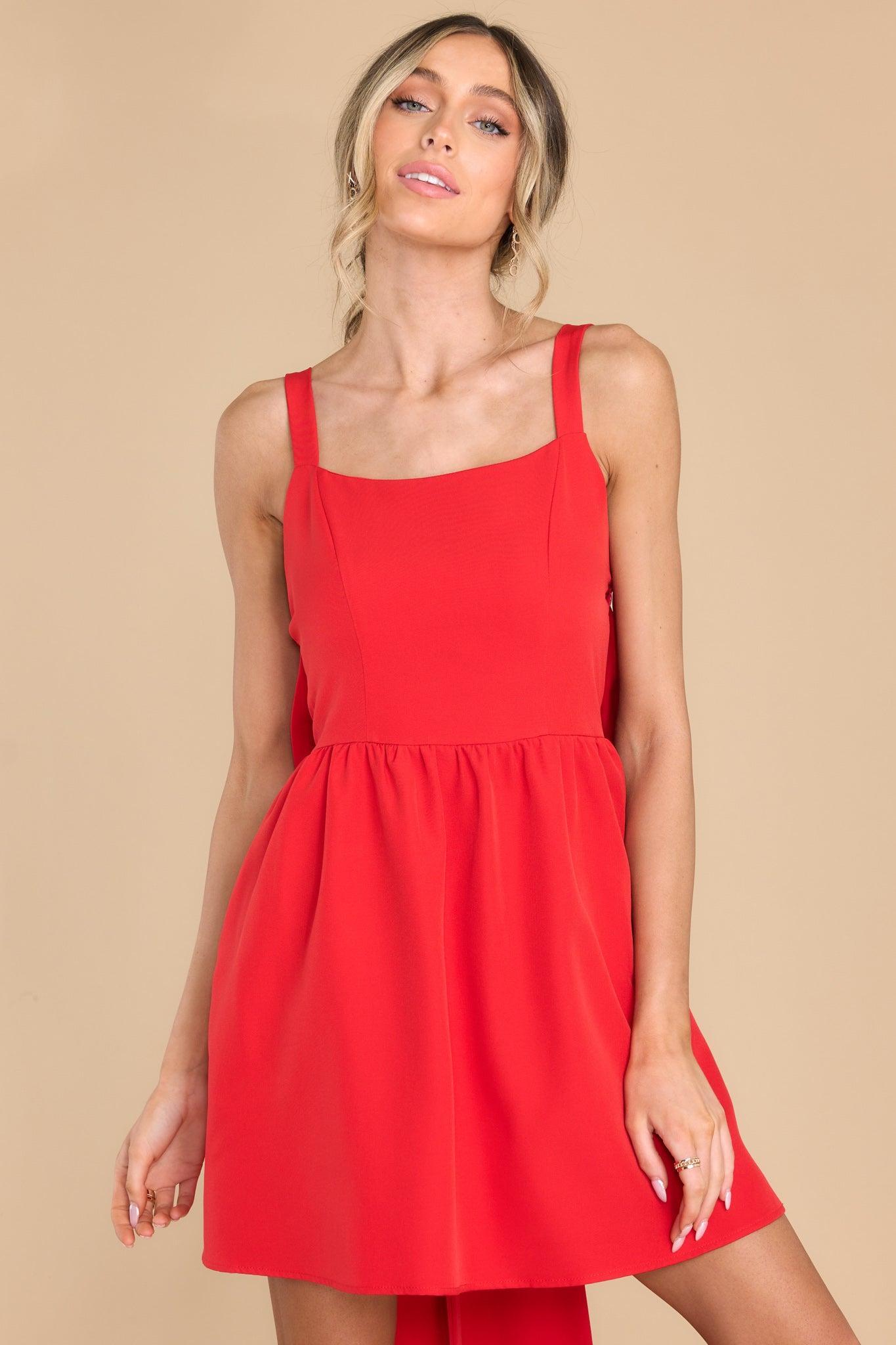 Aura Elegant Essence Red Mini Dress Product Image