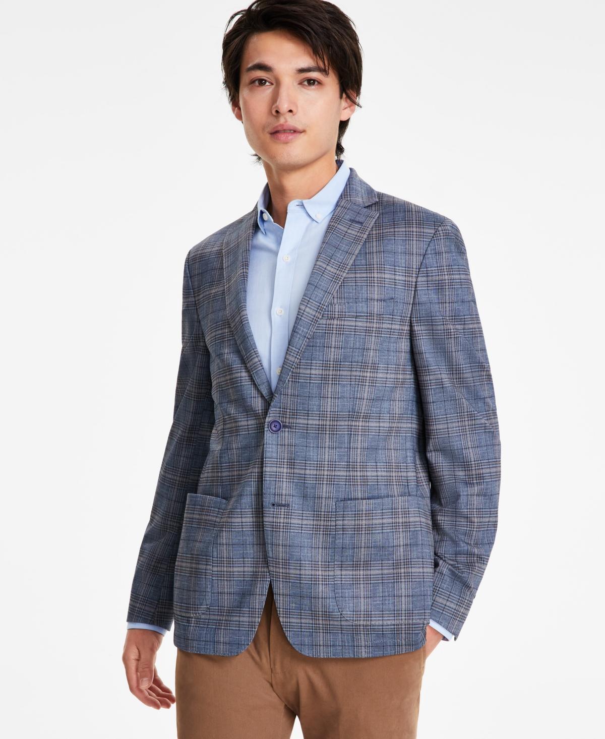 Bar Iii Mens Plaid Knit Slim-Fit Sport Coat, Created for Macys Product Image