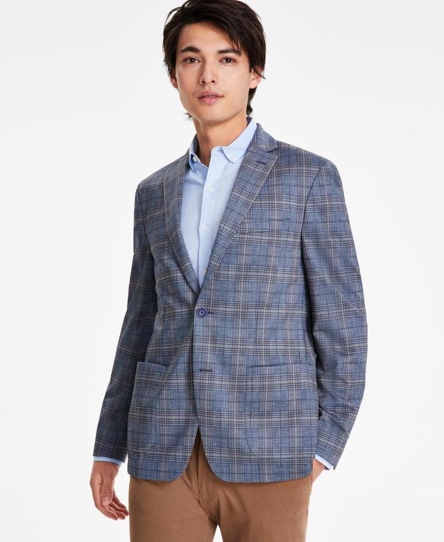 Bar Iii Mens Plaid Knit Slim-Fit Sport Coat, Created for Macys Product Image