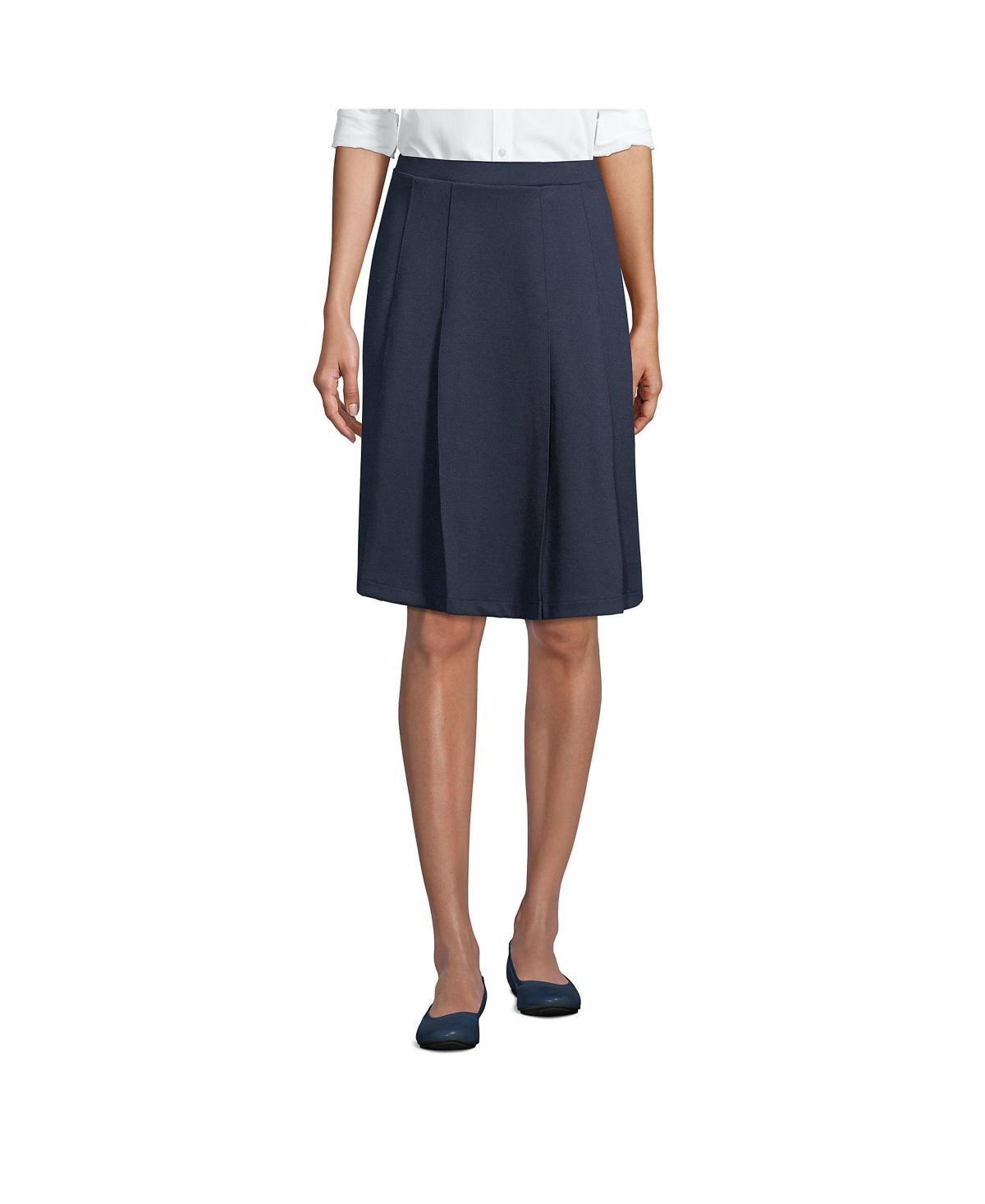 Womens Lands End Ponte Knee Length Pleated Skirt Product Image