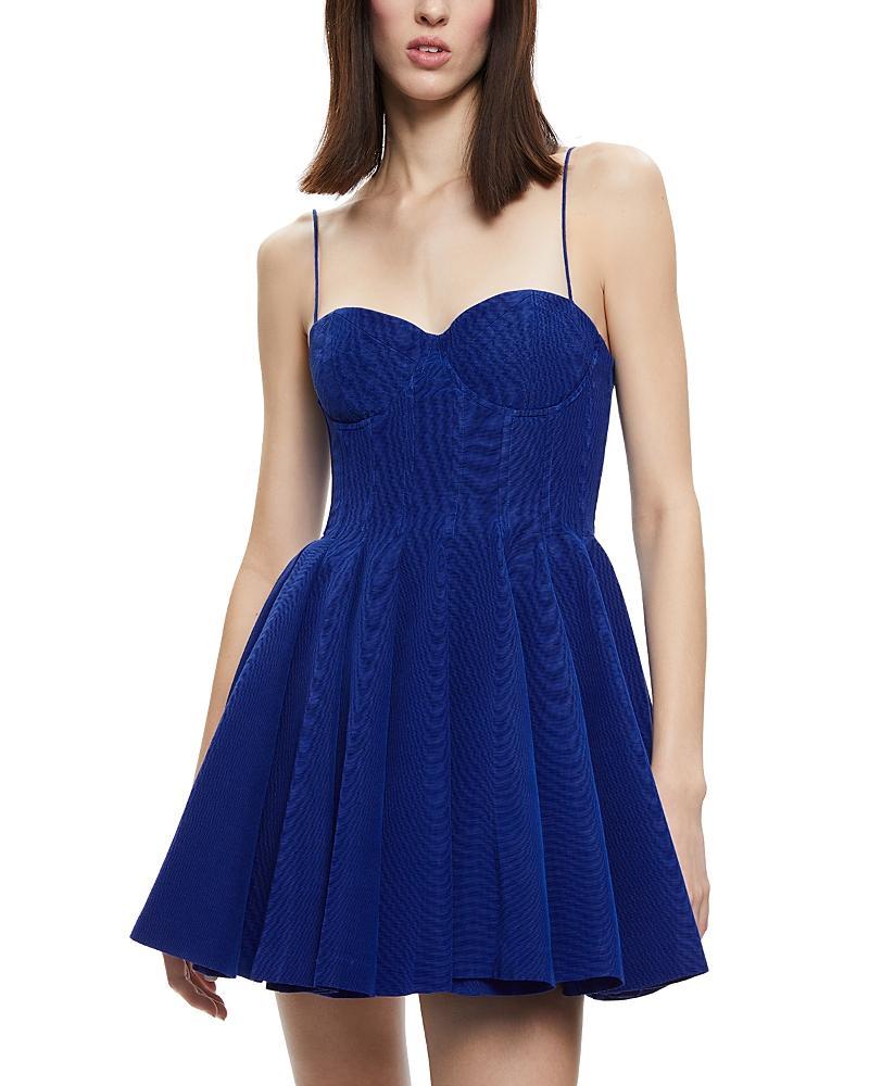 Alice + Olivia Adara Bustier Mini Dress in Blue. Product Image