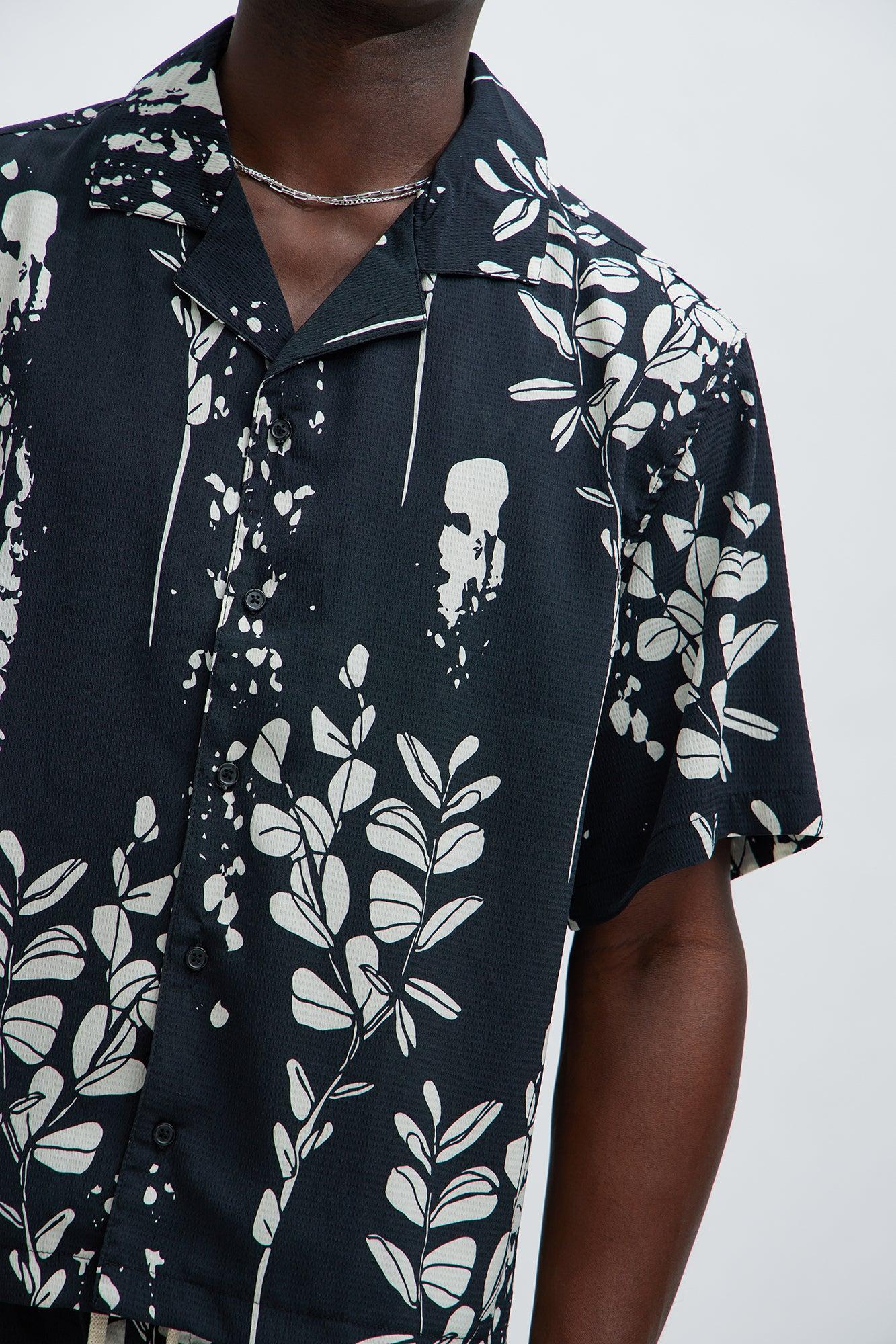 Dark Flor Textured Shirt - Black/combo Product Image