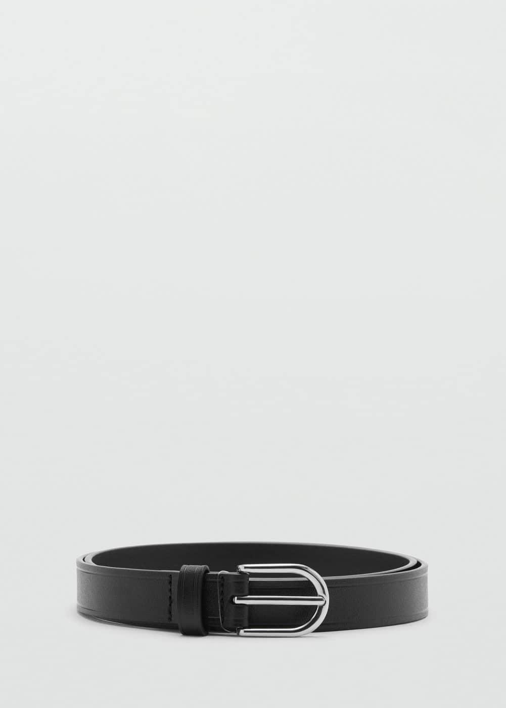 MANGO MAN - 100% leather belt blackMen Product Image