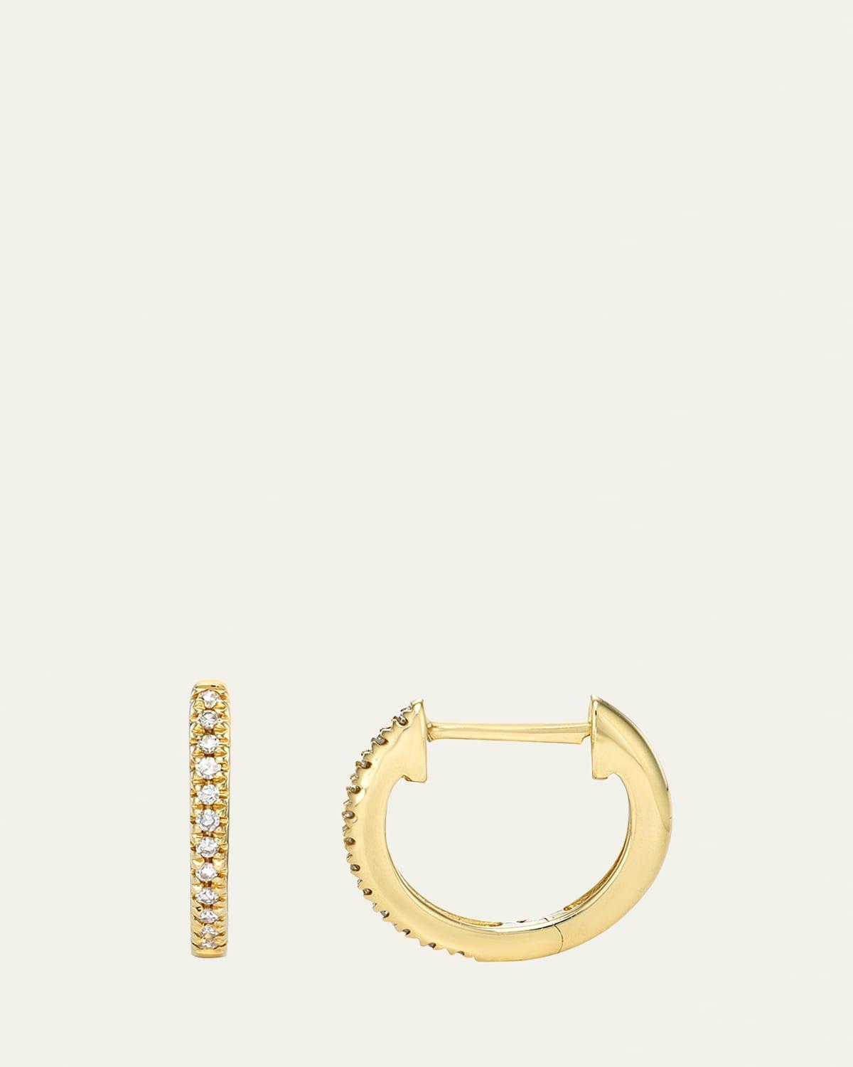 Zoe Lev 14K Yellow Gold Diamond Huggie Hoop Earrings Product Image