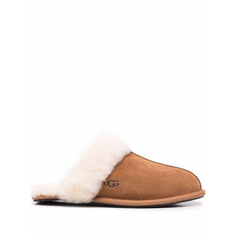 Coquette Shearling Slippers In Chestnut Product Image