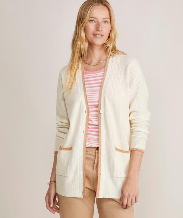 Cashmere Varsity V-Neck Cardigan Product Image