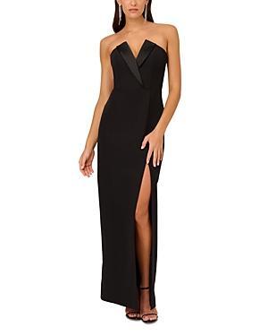 Womens Crepe Strapless Column Gown Product Image