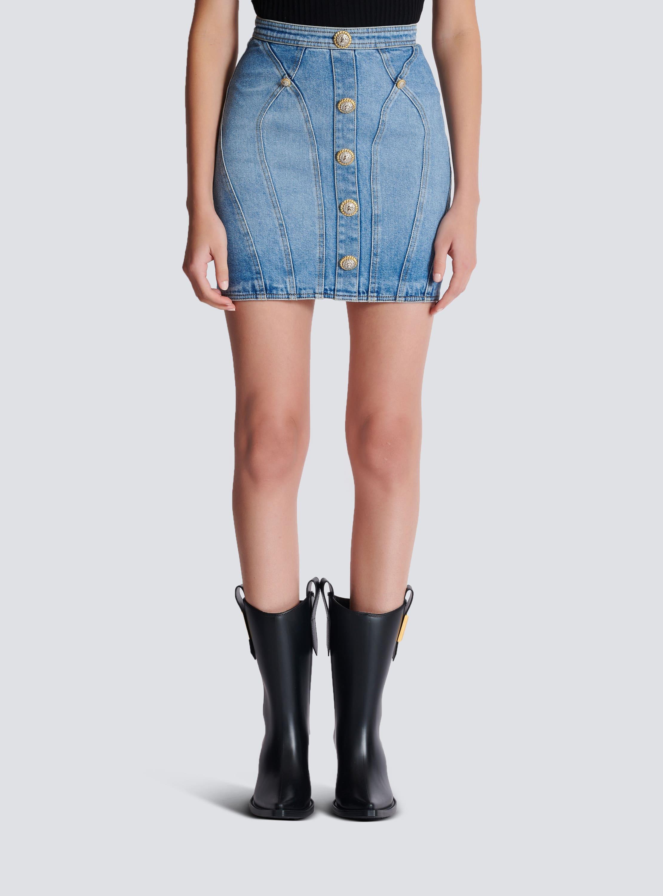 Buttoned denim skirt Product Image