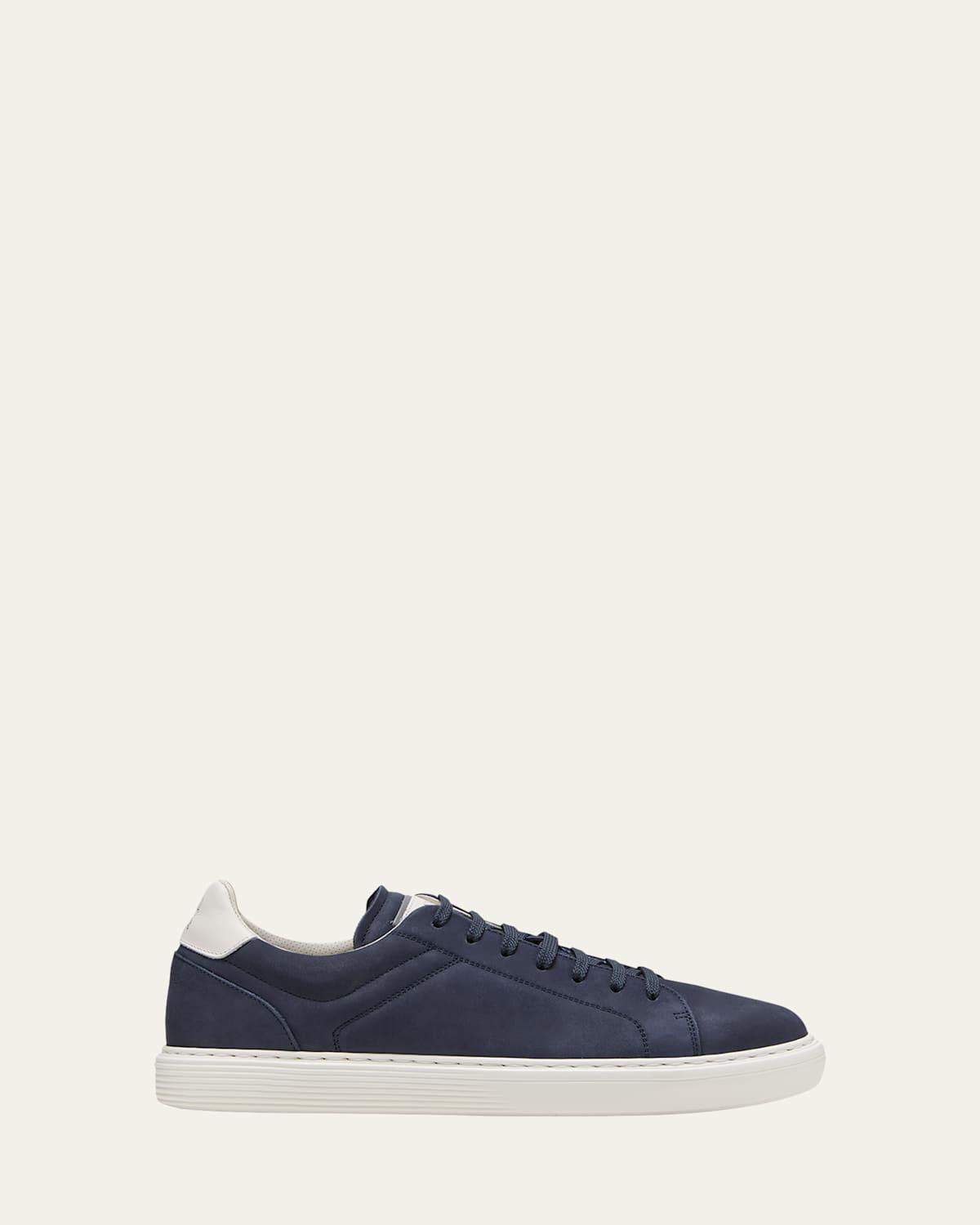 Men's Nubuck Calfskin Low-Top Sneakers Product Image