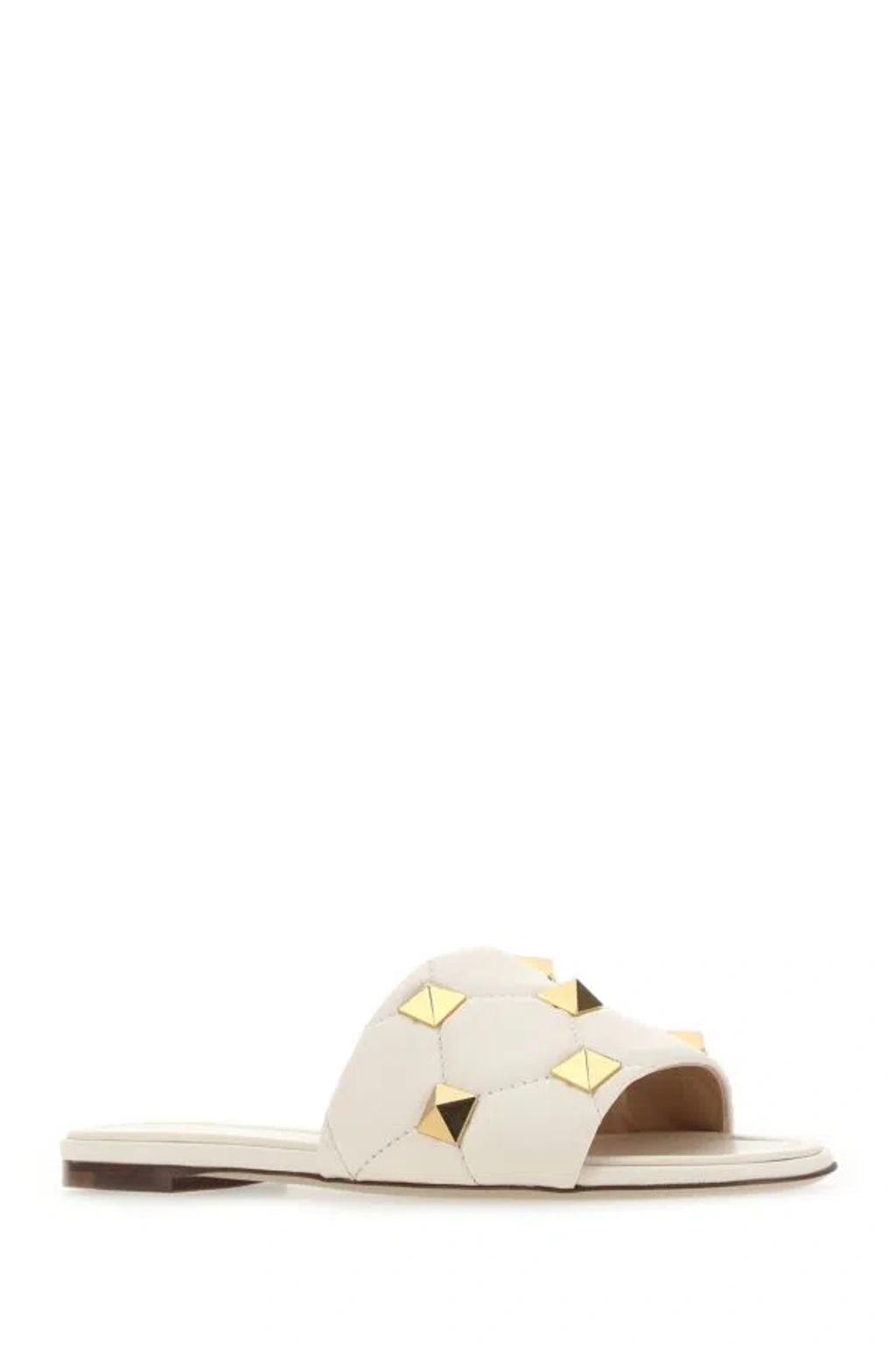 Roman Stud Sandals In White Product Image