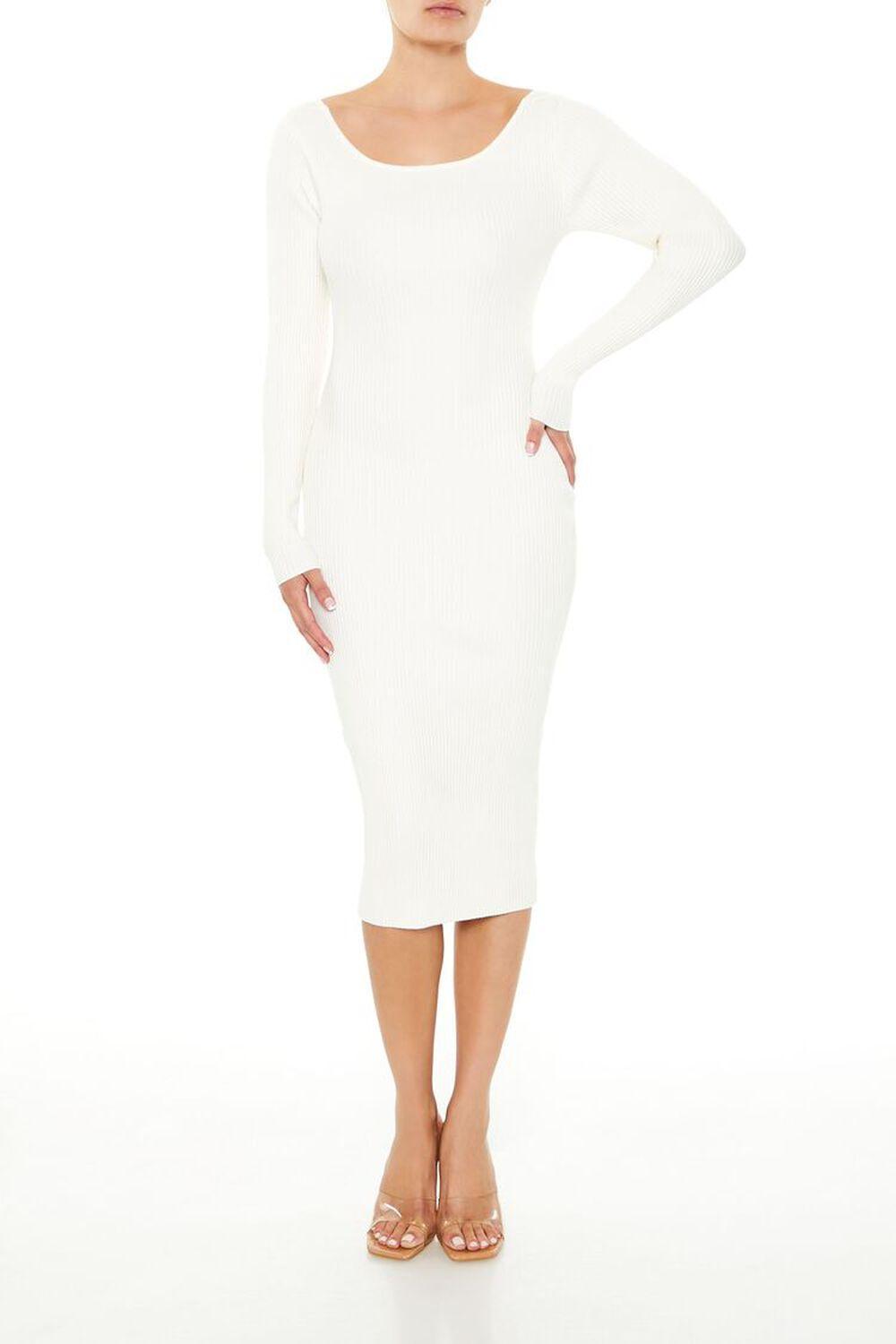 Twist-Back Midi Sweater Dress | Forever 21 Product Image