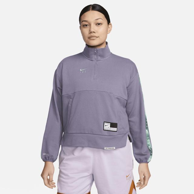 Nike Swoosh Fly Women's Dri-FIT Oversized 1/4-Zip French Terry Basketball Top Product Image