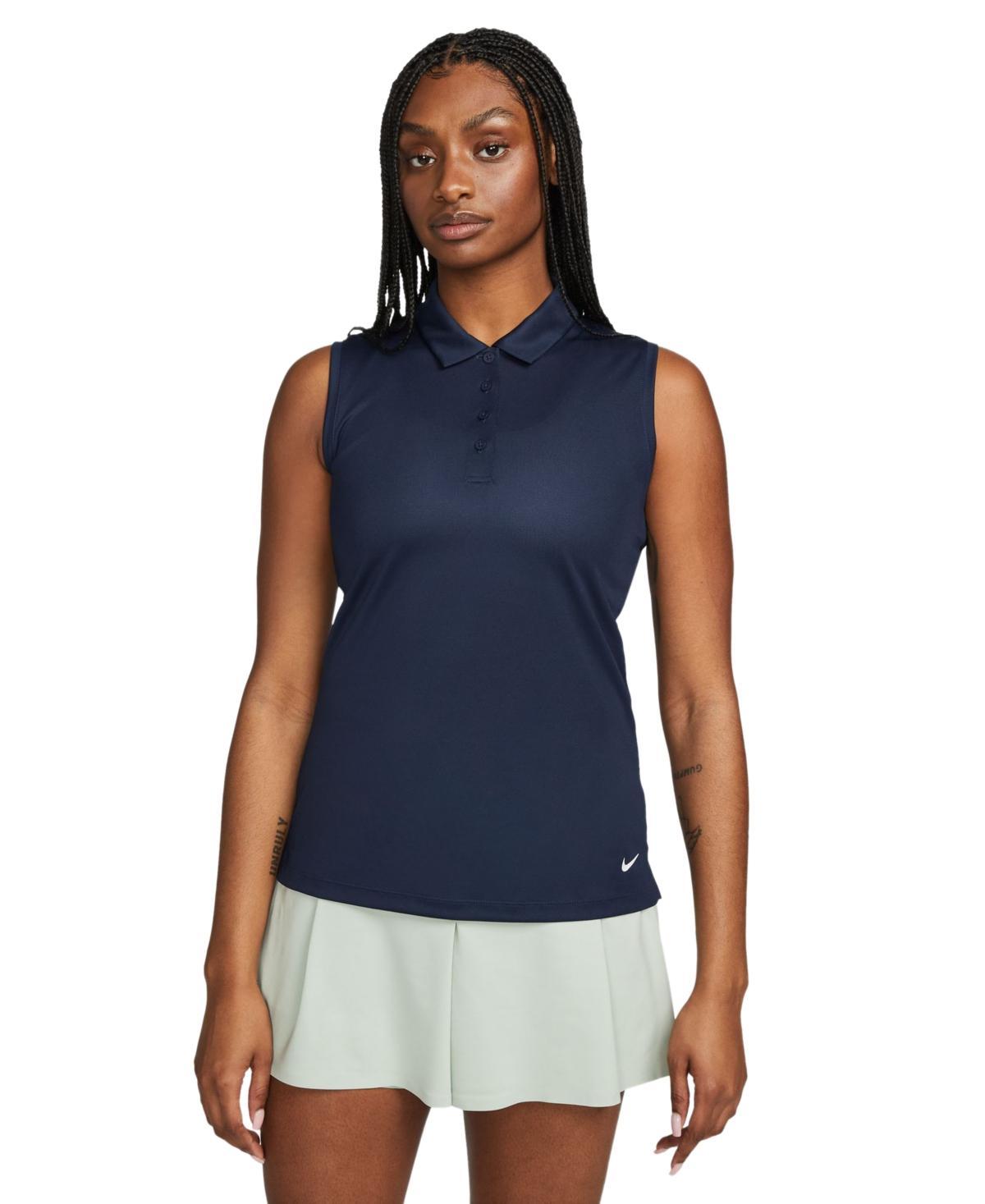 Nike Womens Dri-fit Victory Sleeveless Golf Polo T-Shirt - Black product image