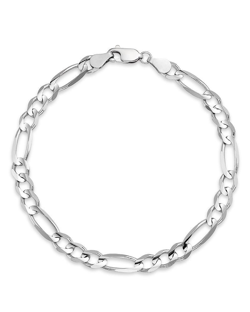 Bloomingdales Fine Collection Mens Figaro Link Chain Bracelet in 14K White Gold - Exclusive Product Image