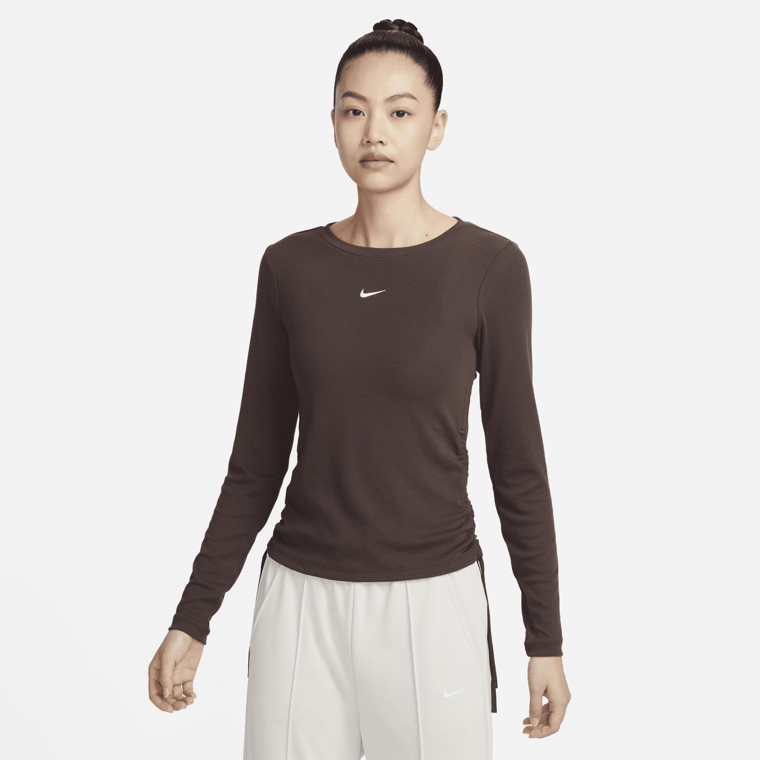 Womens Nike Sportswear Essential Ribbed Long-Sleeve Mod Crop Top Product Image