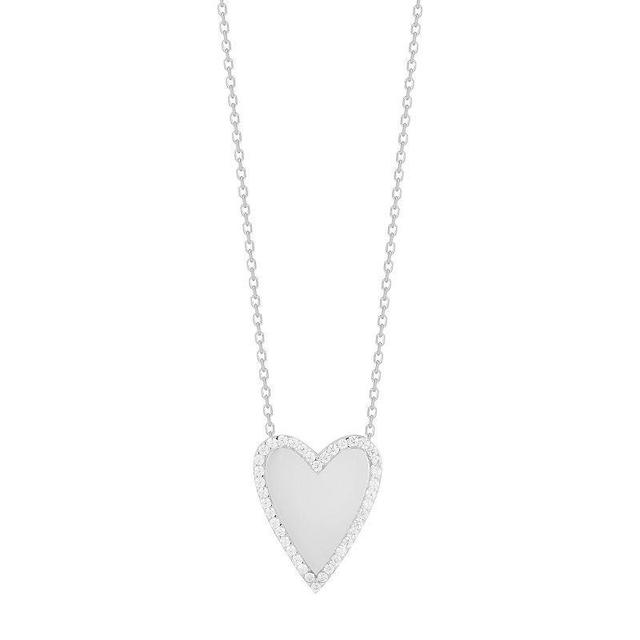 Sunkissed Sterling Cubic Zirconia Heart Halo Necklace, Womens, Silver Product Image