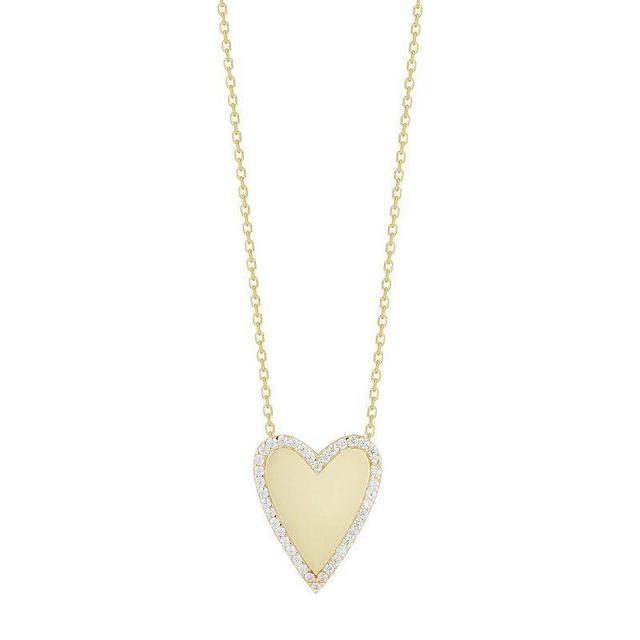 Sunkissed Sterling Cubic Zirconia Heart Halo Necklace, Womens, Gold Tone Product Image