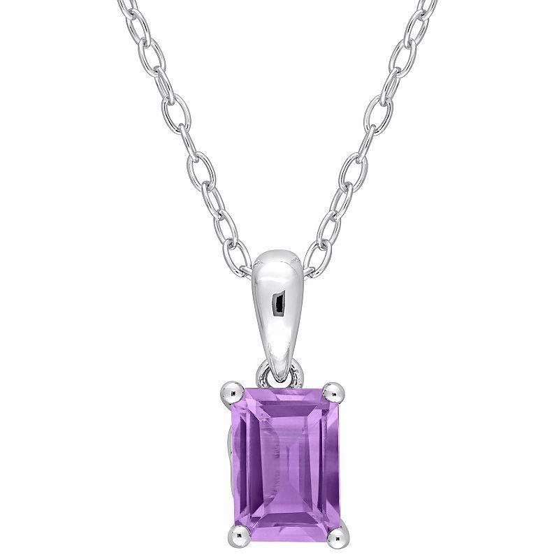 Stella Grace Sterling Silver & Gemstone Stud Pendant Necklace, Womens Purple Product Image