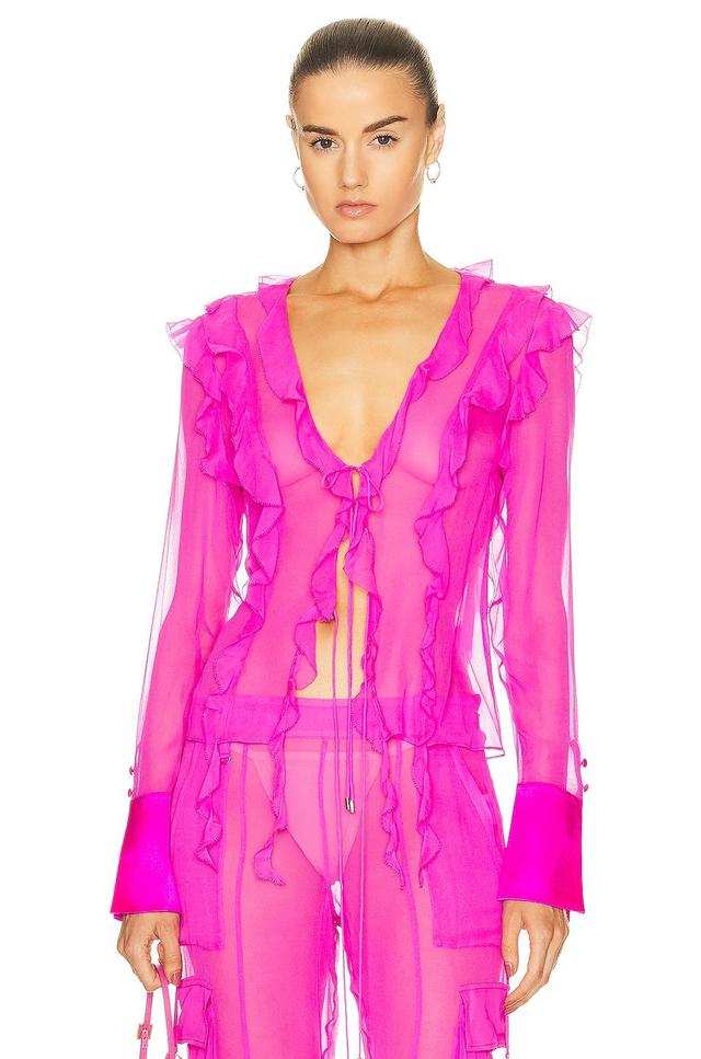 retrofete Aviva Silk Blouse Pink. (also in ). Product Image