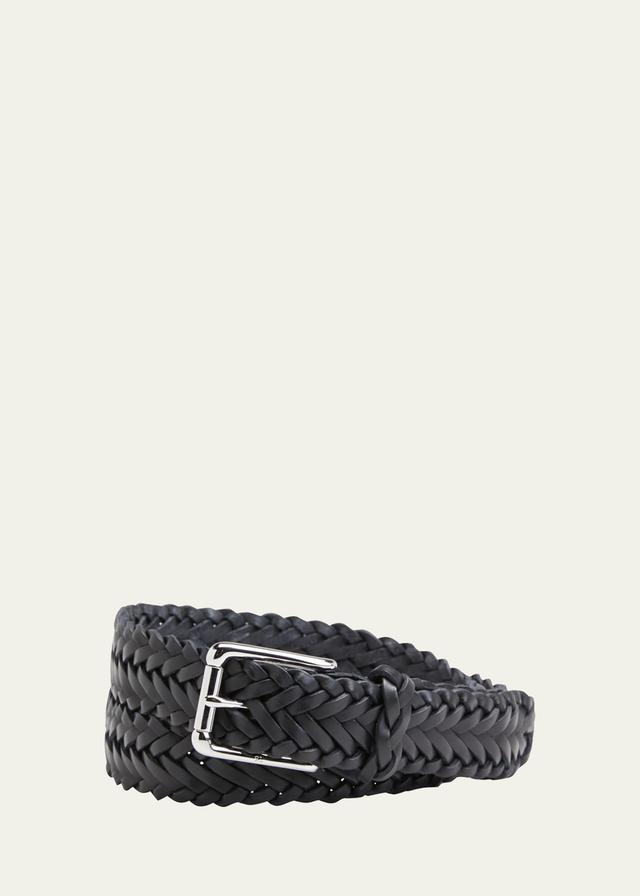 Mens Braided Leather Belt, 32mm Product Image