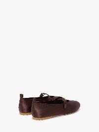 SATIN BALLERINAS WITH STRAP in brown | JW Anderson US  Product Image