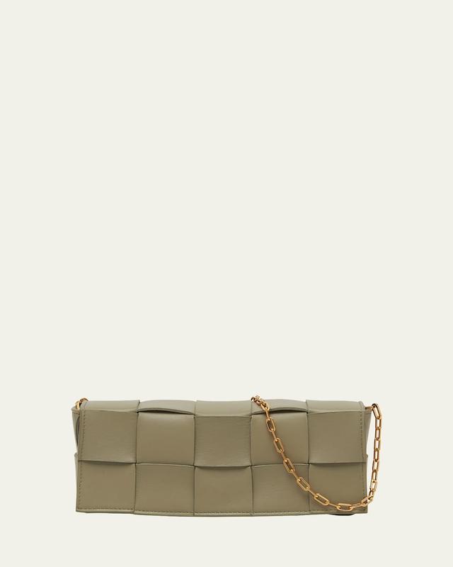 Womens Intrecciato Leather Baguette Bag Product Image