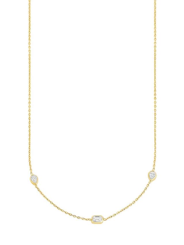 Womens Multishape 14K Yellow Gold & 0.45 TCW Diamond Station Necklace Product Image