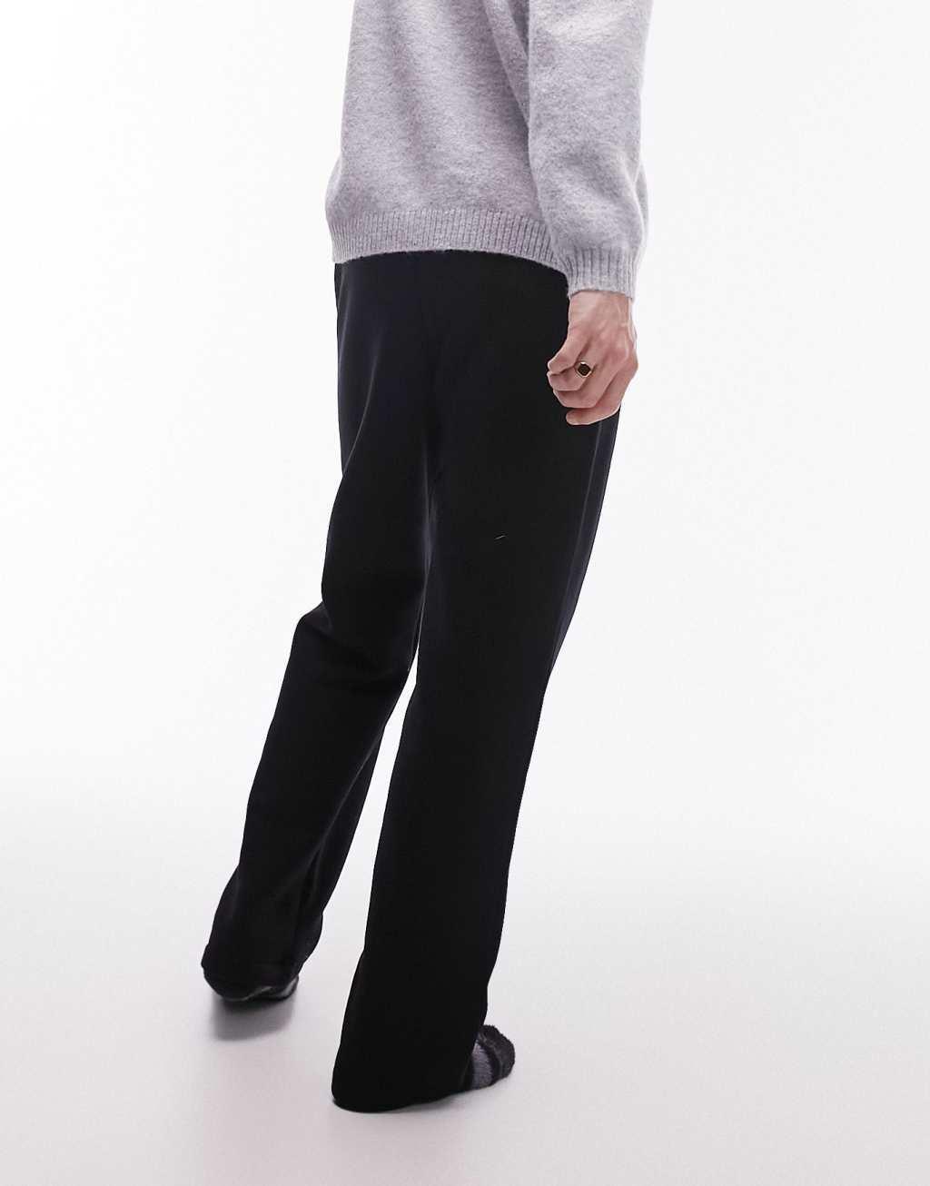 Topman straight leg sweatpants in black Product Image