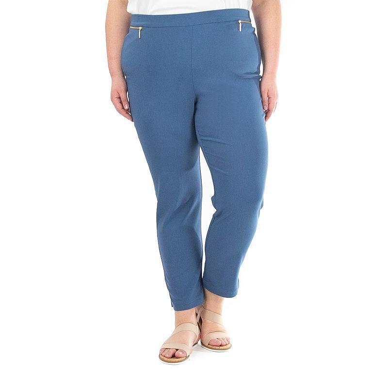 Plus Size Nina Leonard Ankle Length Millennium Pants, Womens Product Image