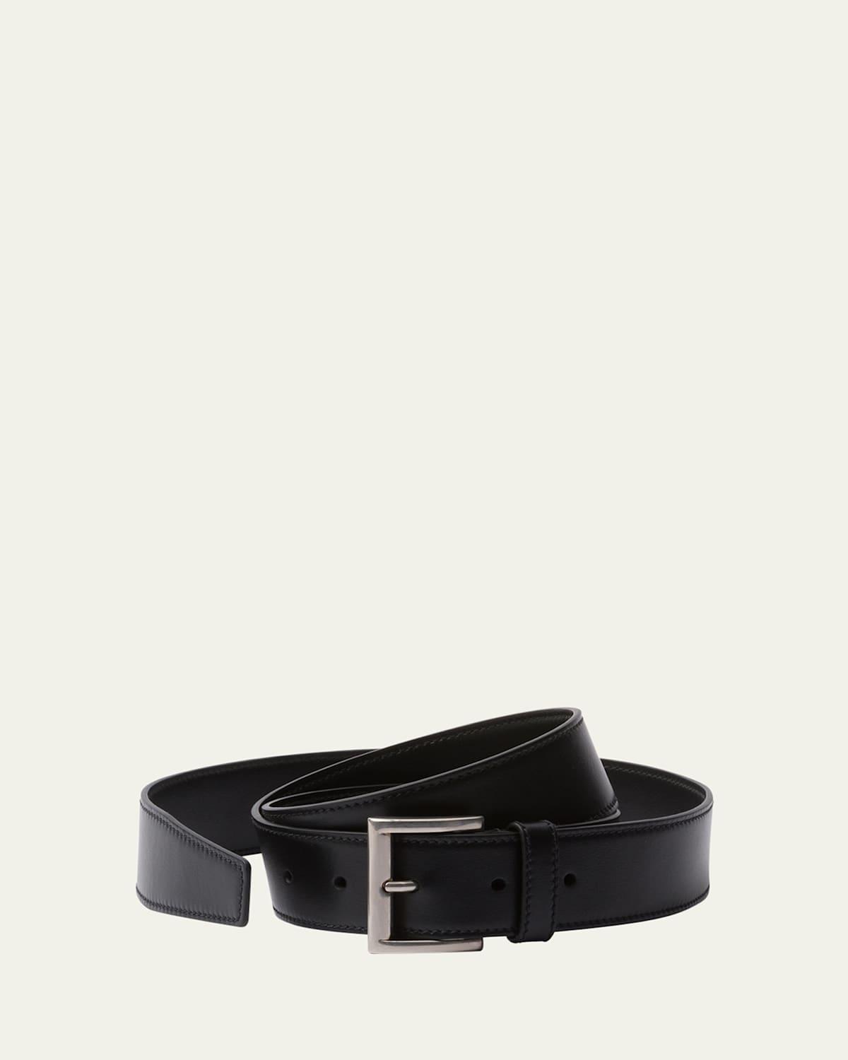 Metal Buckle Calf Leather Belt Product Image