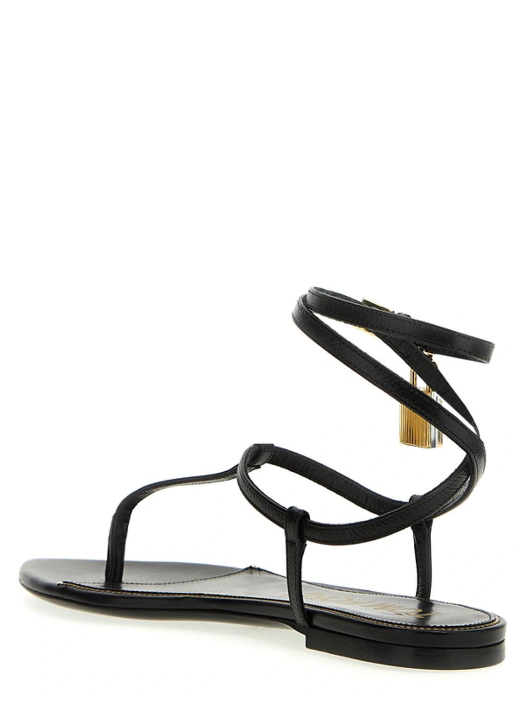 TOM FORD Padlock Ankle Strap Sandal In Black Product Image