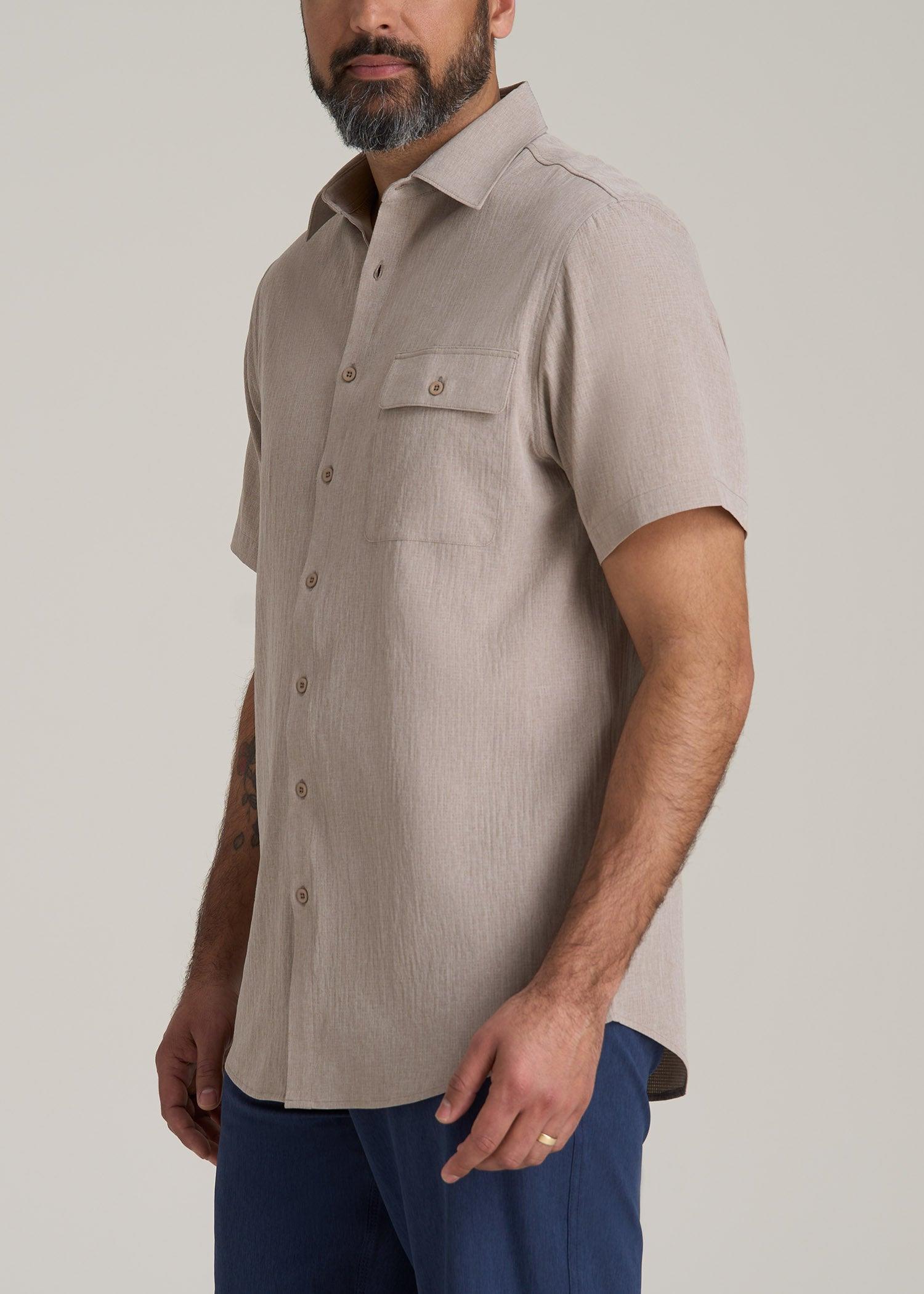 LJ&S Great Lakes Sport Shirt for Tall Men in Atmosphere Product Image