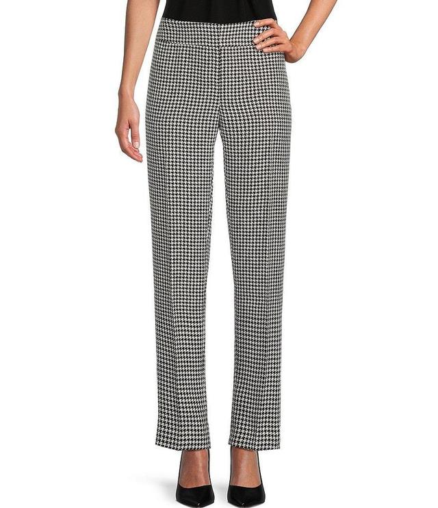 Kasper Houndstooth Flat Front Slim Fit Coordinating Fly Front Zip Pants Product Image