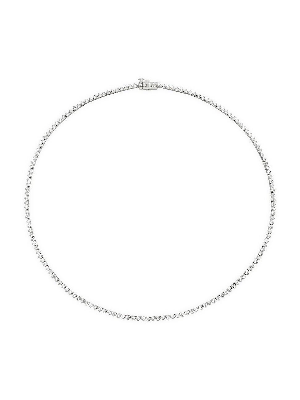 Womens Tennis Petite 14K White Gold & 8.00 TCW Lab-Grown Diamond Necklace Product Image