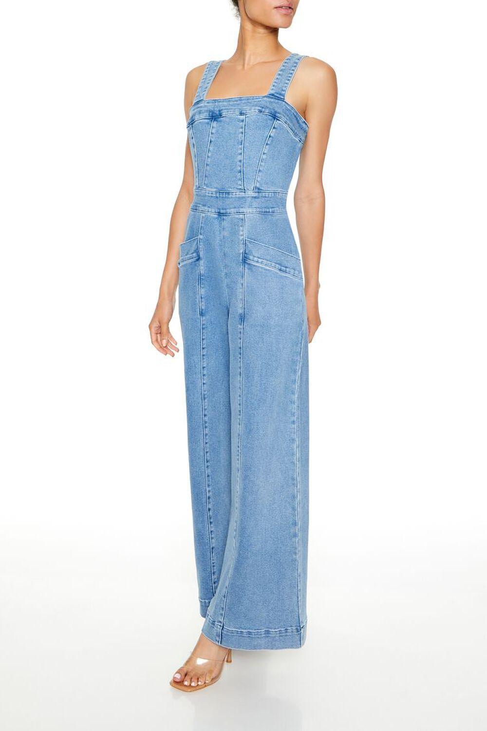 Wide-Leg Denim Overalls | Forever 21 Product Image