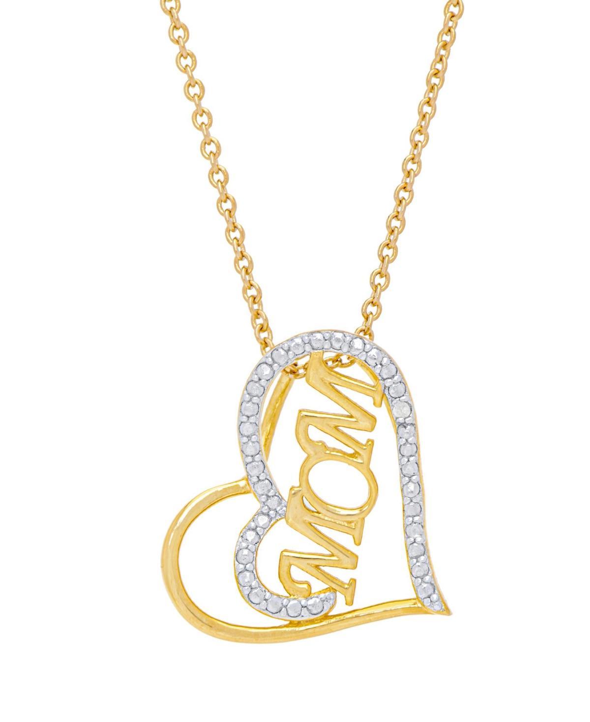 Macys Womens Diamond Accent Mom Heart Pendant Necklace Product Image