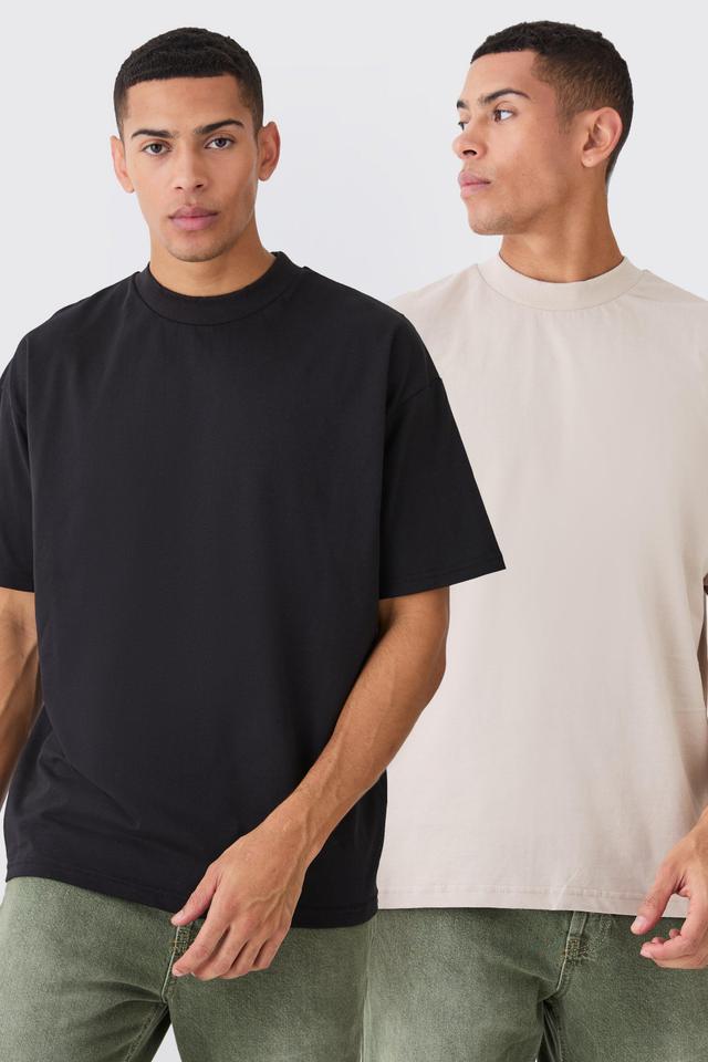 2 Pack Oversized Heavyweight T-shirts | boohooMAN USA Product Image