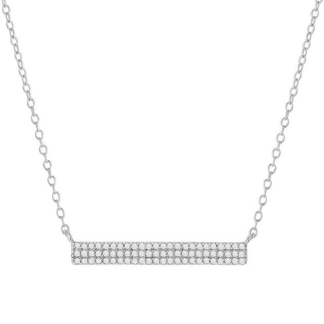 Sterling Silver 1/4 Carat T.W. Diamond Bar Necklace, Womens Silver Tone Product Image