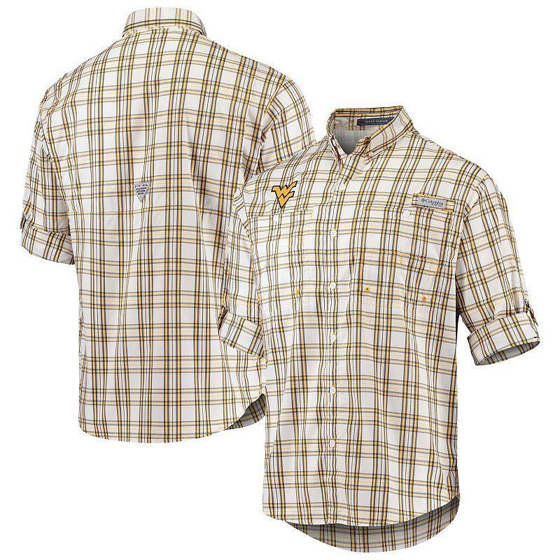 Mens Columbia West Virginia Mountaineers Super Tamiami Omni-Shade Long Sleeve Button-Down Shirt Product Image