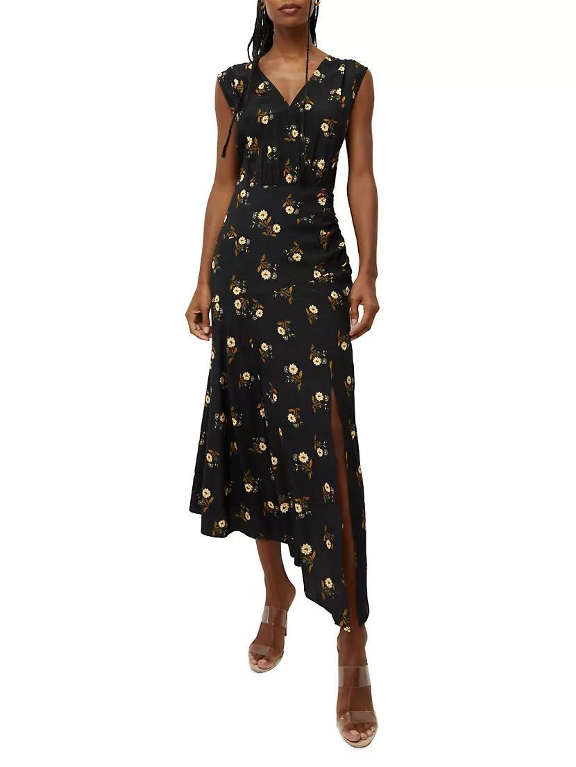 Wixson Silk-Blend Floral Midi-Dress Product Image