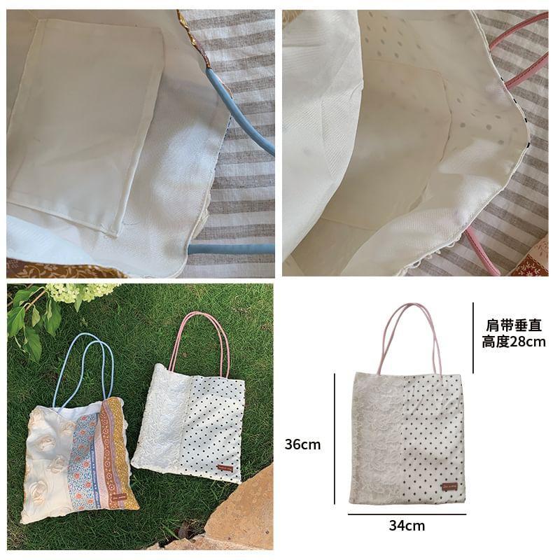 Applique Paneled Tote Bag Product Image