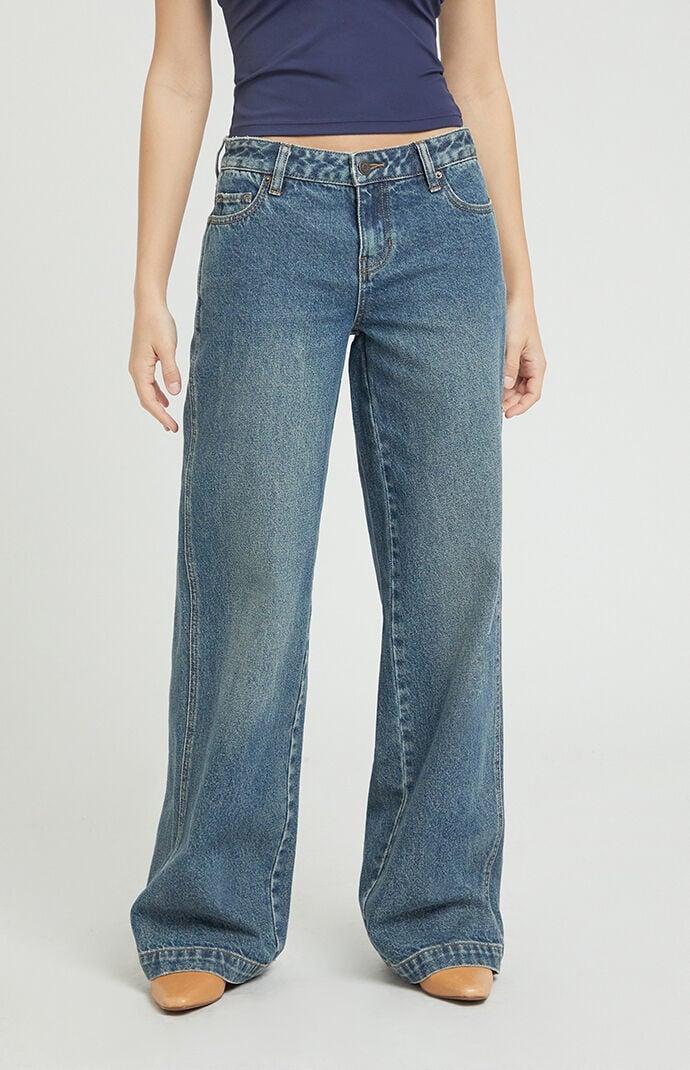 Womens Casey Dark Tint Low Rise Baggy Jeans Product Image