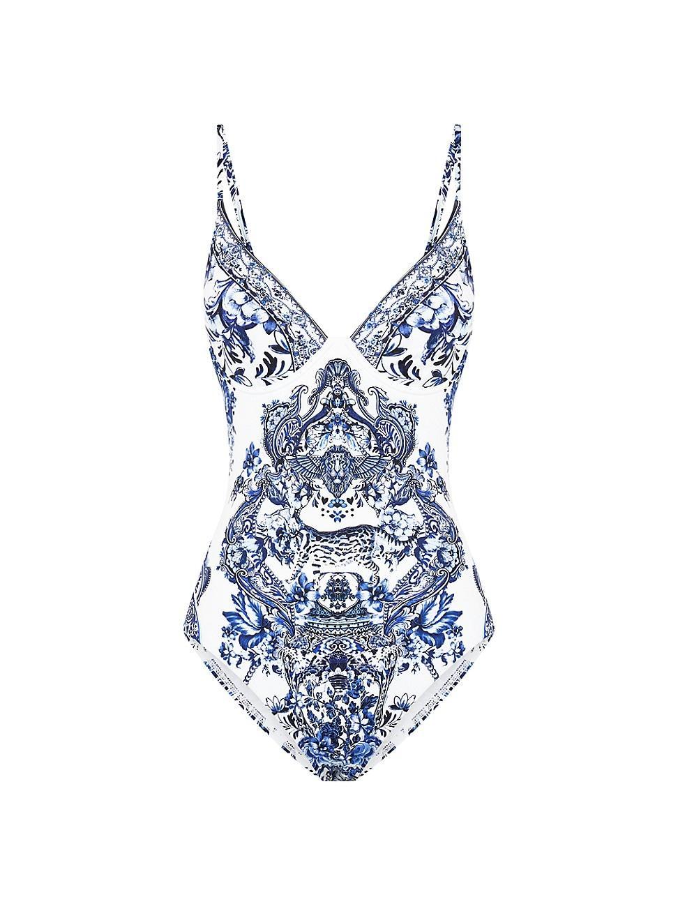 Womens Printed Underwire One-Piece Swimsuit Product Image