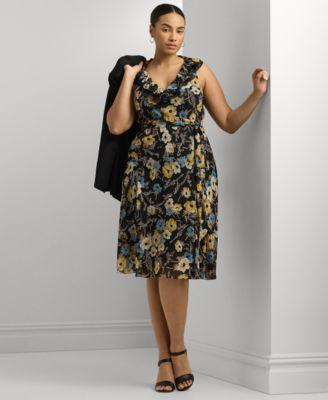 Plus Size Belted A-Line Dress Product Image