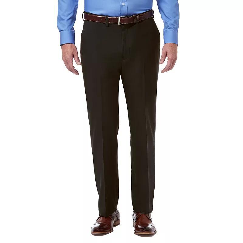 Mens Haggar Premium Comfort Expandable-Waist Classic-Fit Stretch Flat-Front Dress Pants, Mens Medium Green Product Image