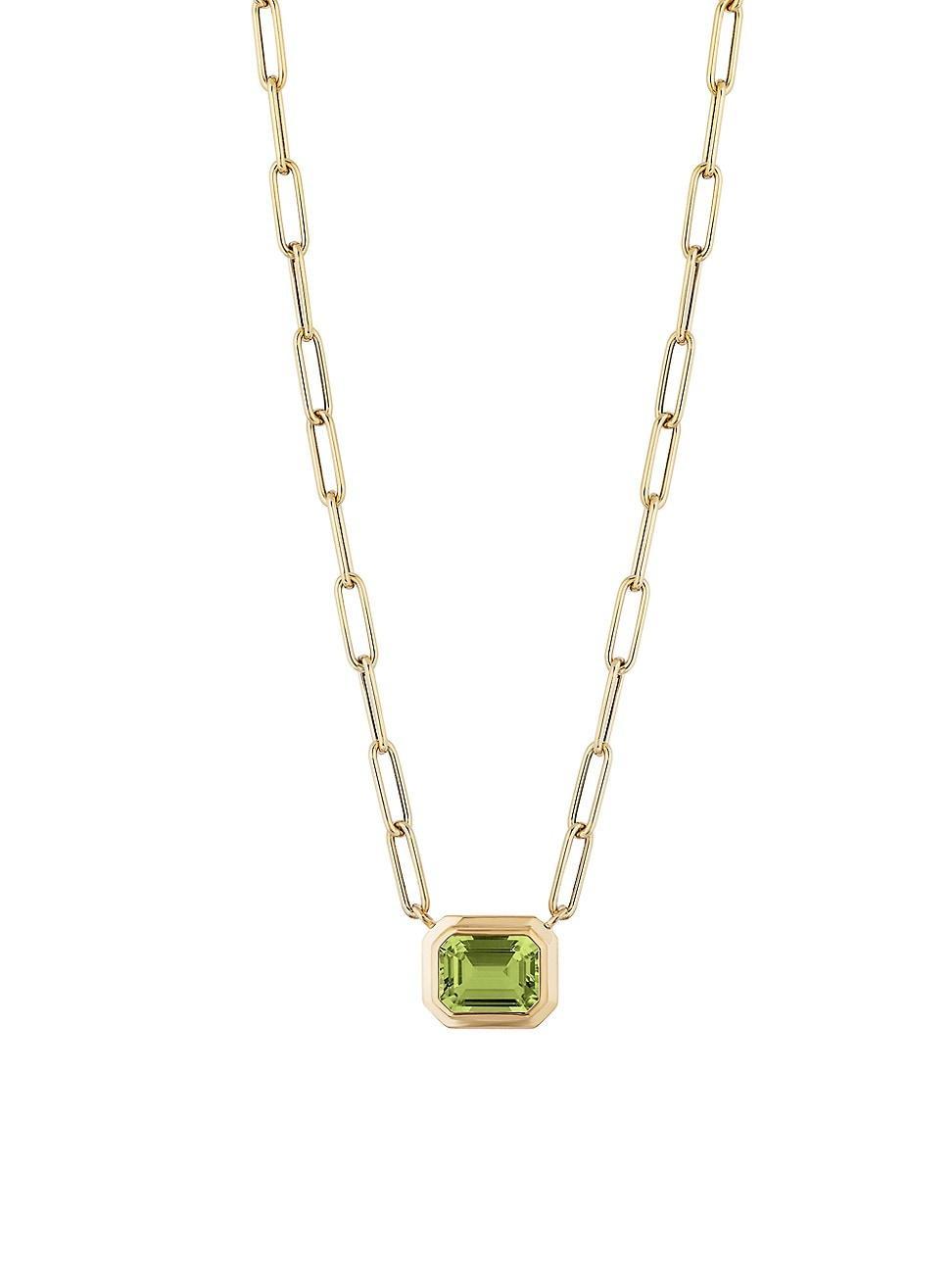 Womens Manhattan 18K Yellow Gold & Peridot Pendant Necklace Product Image