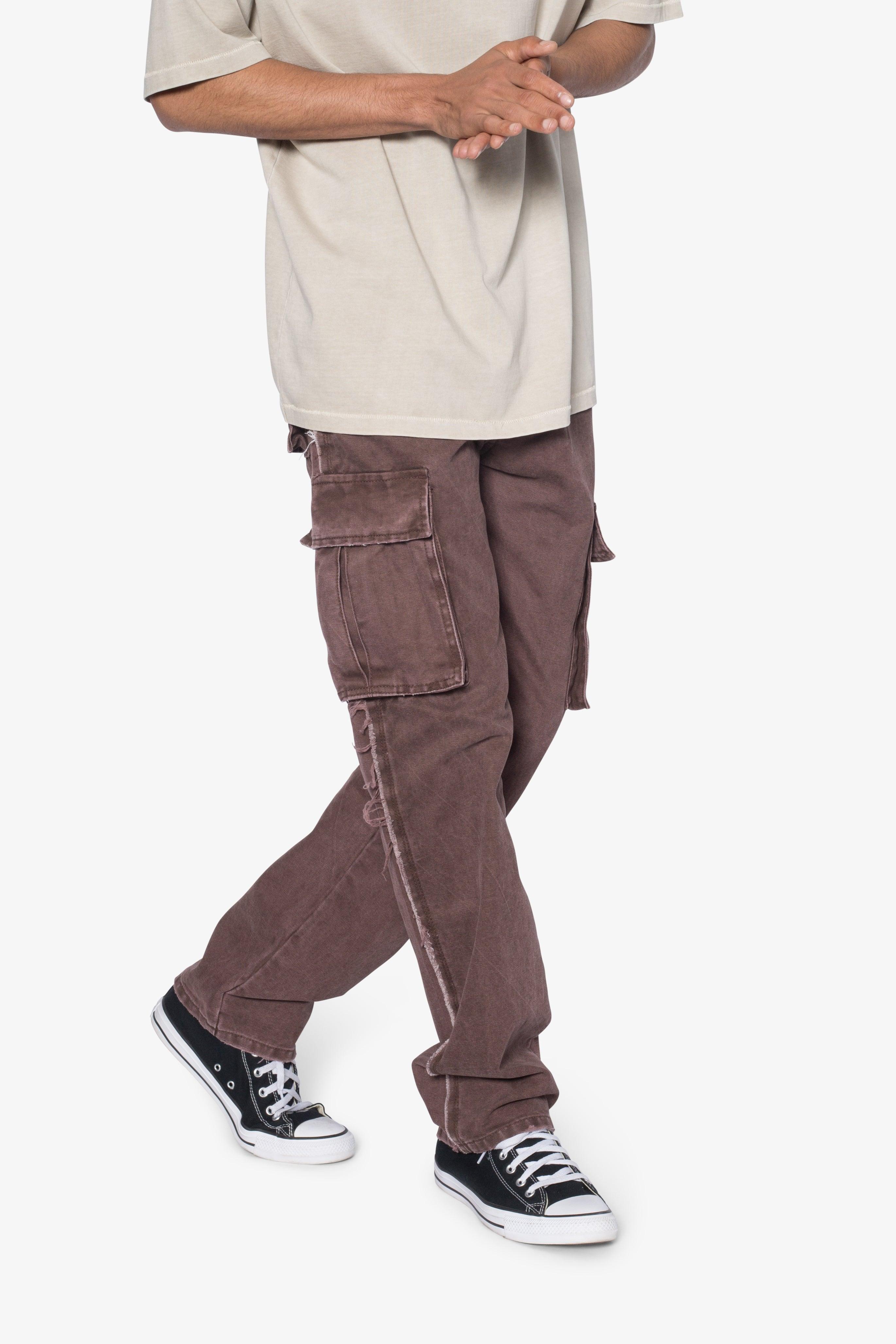 D653 Inside Out Canvas Cargo Pants - Brown Product Image