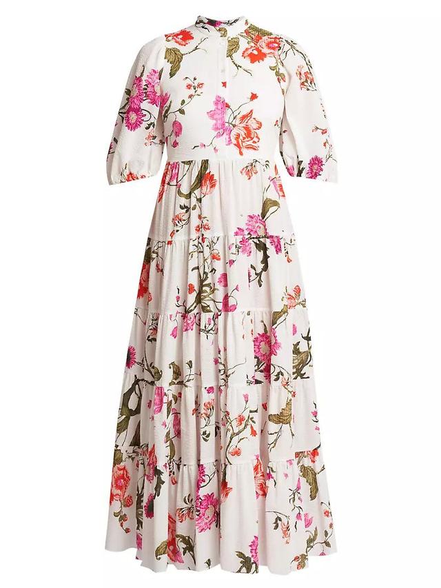 Tiered Floral Cotton Maxi Dress Product Image