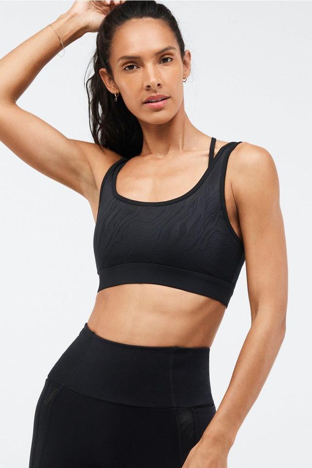 Fabletics Kira Medium Impact Sports Bra Womens black Size XXS Product Image