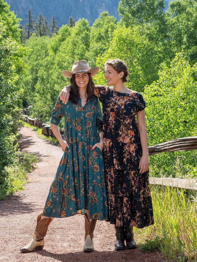 Berkley Maxi Dress - Navy Red Bouquets Product Image